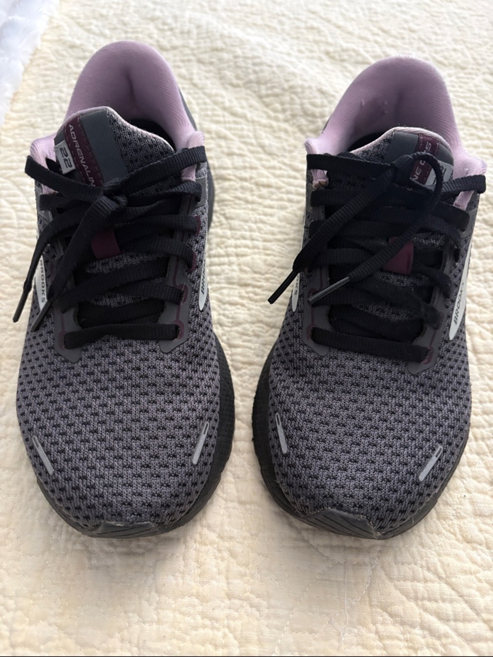 Brooks Women’s Gray and Lavender Athletic Running Shoes Adrenaline GTS 22